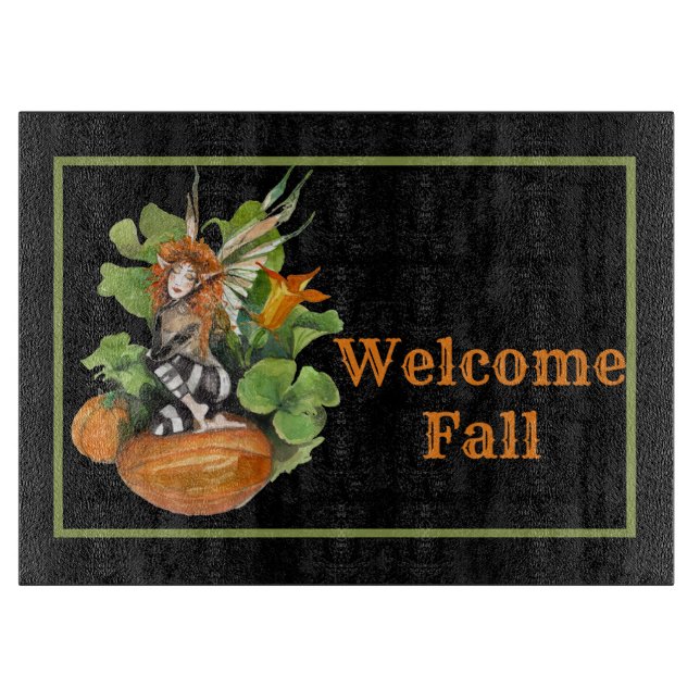 Woodland Fall Harvest Elf  Cutting Board (Front)