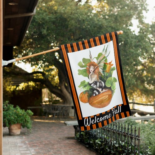 Woodland Fall Harvest Elf House Flag