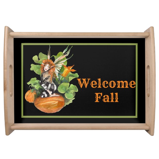 Woodland Fall Harvest Elf  Serving Tray (Front)