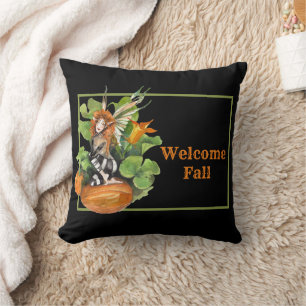 Woodland Fall Harvest Elf Throw Pillow