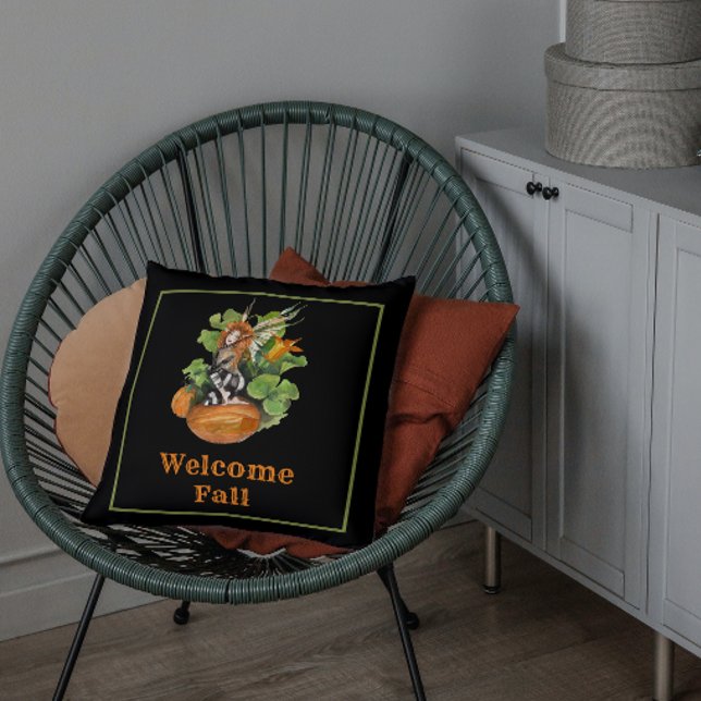 Woodland Fall Harvest Elf   Throw Pillow (Creator Uploaded)