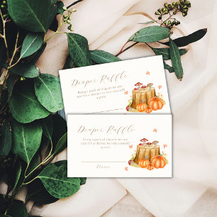 Woodland Fall Pumpkin Diaper Raffle Baby Shower Enclosure Card