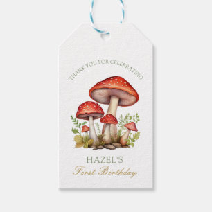 Woodland fall Watercolor Mushroom Autumn birthday Gift Tags