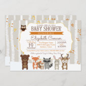 Woodland Fall / Winter Baby Shower Invitation (Front/Back)