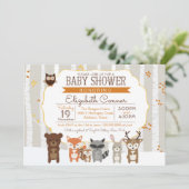 Woodland Fall / Winter Baby Shower Invitation (Standing Front)