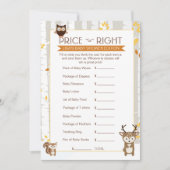 Woodland Fall / Winter Baby Shower Price Game (Front)