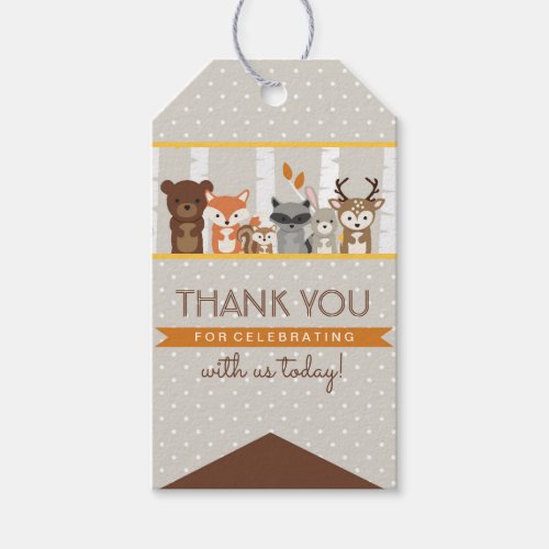 Woodland Fall  Winter Baby Shower Thank You Gift Tags