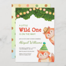 Woodland Family Fox Baby Shower Wild One