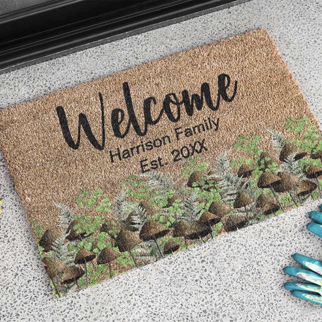 Woodland Family Name Established Welcome coir Fiber Doormat (Creator Uploaded)