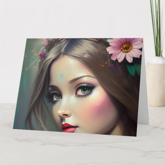 Woodland Fantasy Sprite Thank You Card (Front)