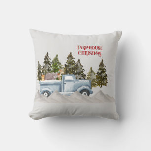 Woodland Farmhouse Christmas Throw Pillow