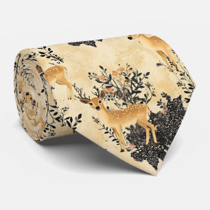 Woodland Fawn Nursery Pattern Neck Tie