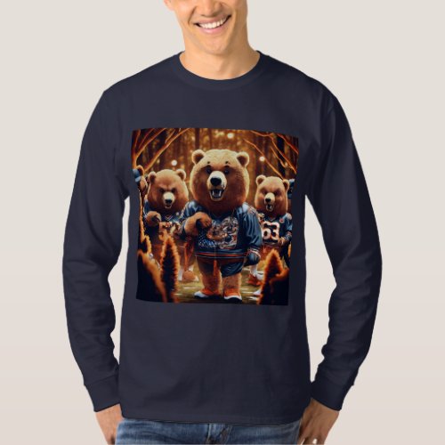 Woodland Feast Whimsical Bear Picnic Tee T_Shirt
