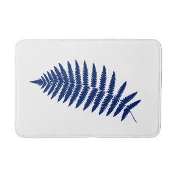 Woodland Fern 2  Cobalt Blue And White Bath Mat by Floridity at Zazzle