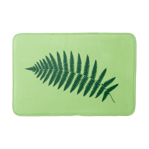 Woodland Fern 2, Emerald and Light Green Bathroom Mat