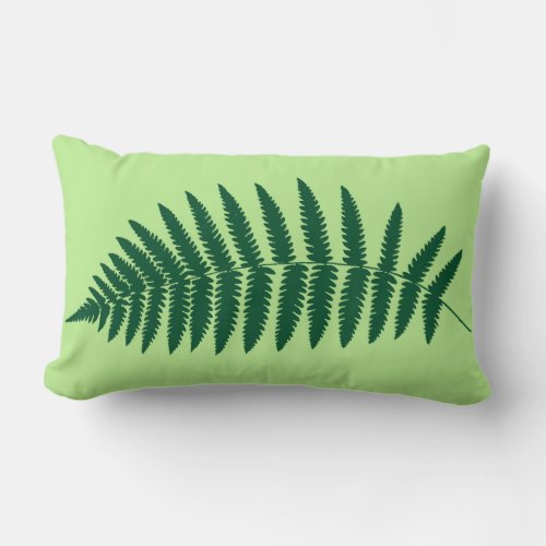 Woodland Fern 2 Emerald and Light Green Lumbar Pillow