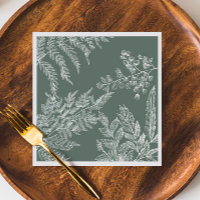 Woodland Fern Botanical Wedding Paper Napkin