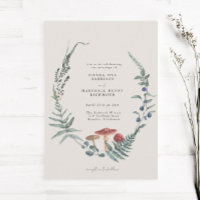 Woodland Fern Forest Red Mushroom Wedding