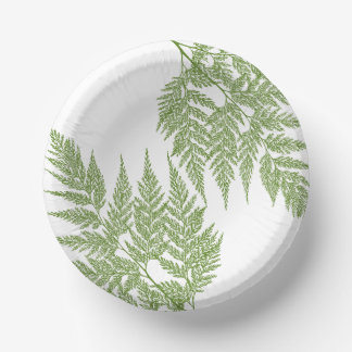 Woodland Fern Fronds Silhouette Paper Plates Bowls