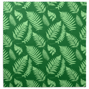 Woodland Fern Pattern, Light and Dark Green Cloth Napkin