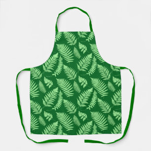 Woodland Fern Pattern, Light Green and Emerald Apron