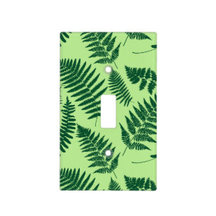 Woodland Fern Pattern, Light Green and Emerald Light Switch Cover
