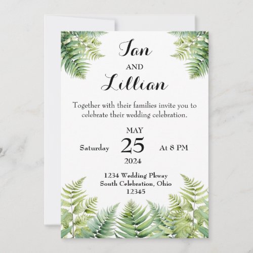 Woodland Fern Wedding Invitation