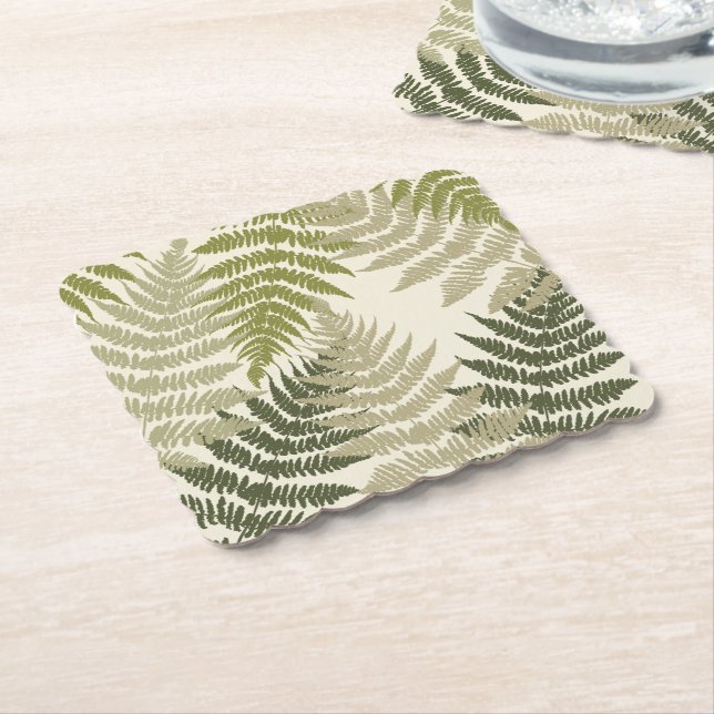 Woodland Ferns Paper Coaster (Angled)