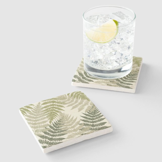 Woodland Ferns Stone Coaster (Side)