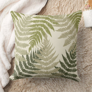 Woodland Ferns Throw Pillow