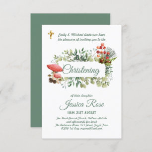 Woodland Floor Christening Invites Baptism