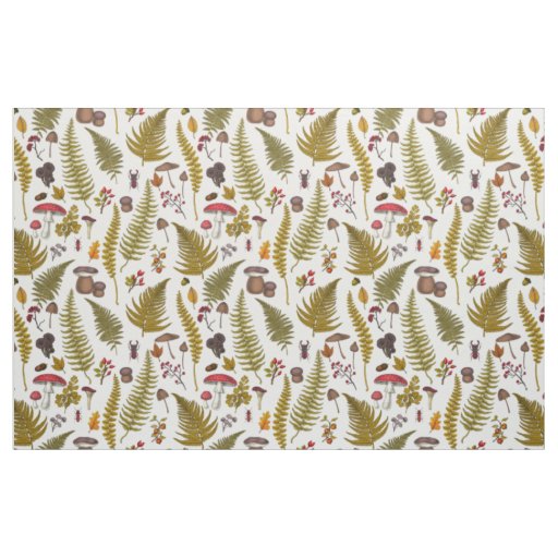 Woodland flora and fauna 2 fabric