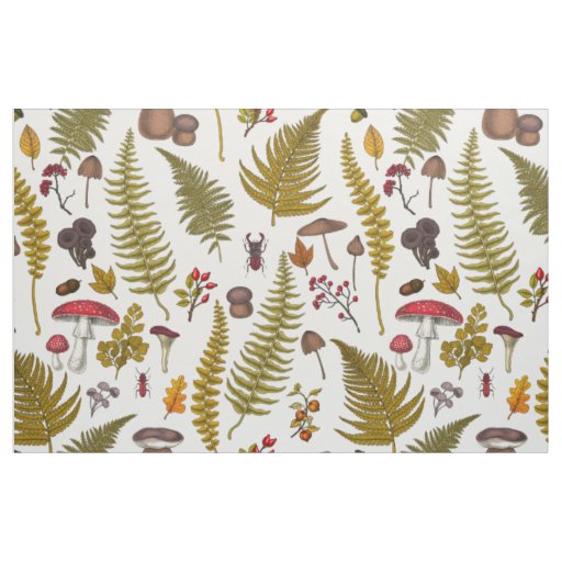 Woodland flora and fauna 2 fabric