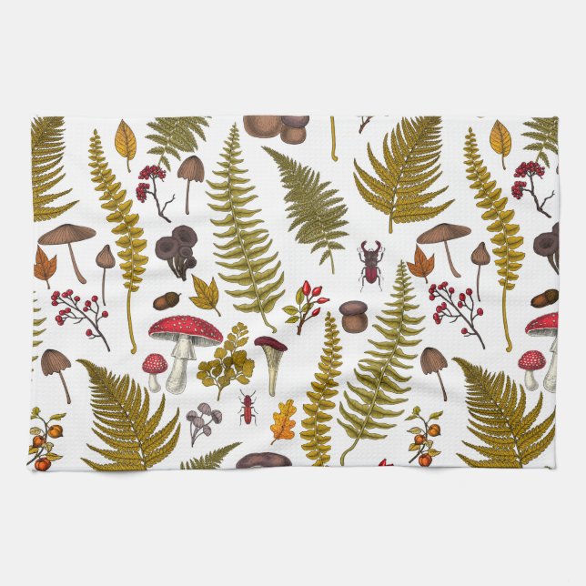 Woodland flora and fauna 2 kitchen towel (Horizontal)