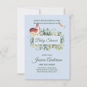 Woodland Flora and Fauna BABY SHOWER Invites