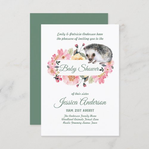 Woodland Flora and Fauna BABY SHOWER Invites