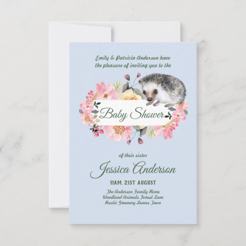 Woodland Flora and Fauna BABY SHOWER Invites