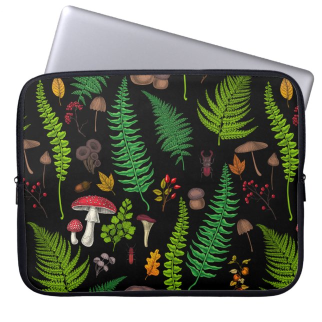Woodland flora and fauna laptop sleeve (Front)