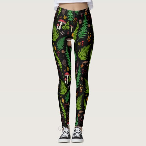 Woodland flora and fauna leggings