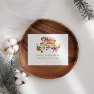 Woodland Floral Fox Diaper Raffle Enclosure Card