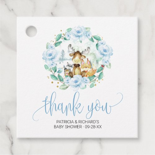 Woodland Floral Greenery Baby Shower Thank You Favor Tags