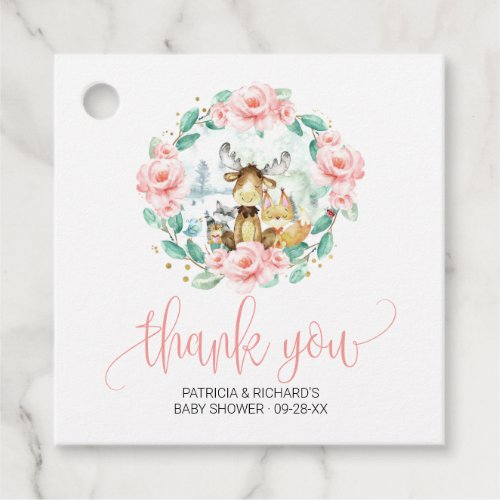 Woodland Floral Greenery Baby Shower Thank You Favor Tags