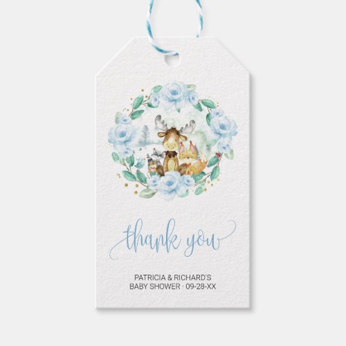 Woodland Floral Greenery Baby Shower Thank You Gift Tags