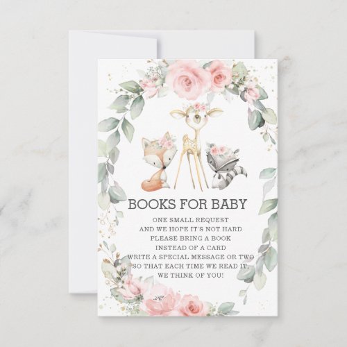 Woodland Floral Greenery Bring Books for Baby Card
