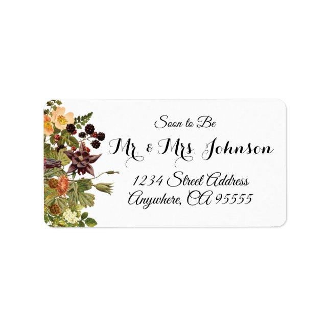 Woodland floral Large Address Labels (Front)