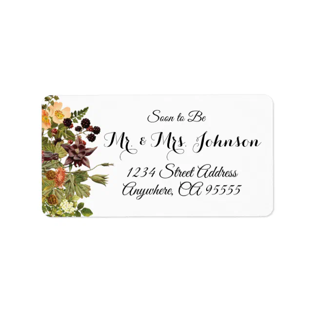 Woodland floral Large Address Labels Zazzle