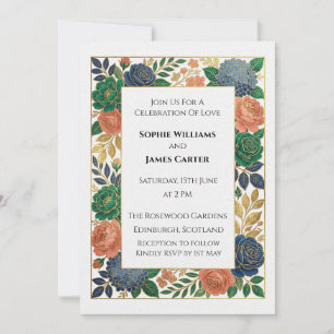 Woodland Floral Scottish Wedding Invitation