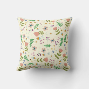 Woodland Floral Throw Pillow