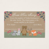 Woodland Florals Baby Shower Guess How Many Card (Front)