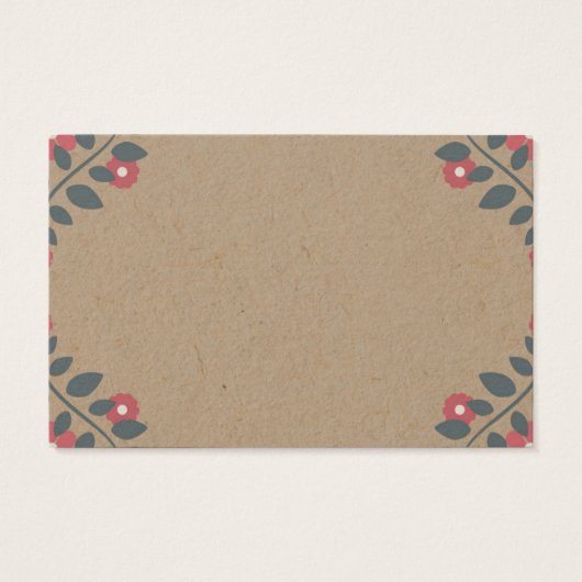 Woodland Florals Baby Shower Guess How Many Card (Back)